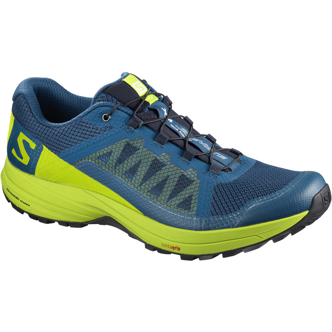 Salomon Singapore Mens Trail Running Shoes - XA ELEVATE Blue/Green | 57931-XMCV